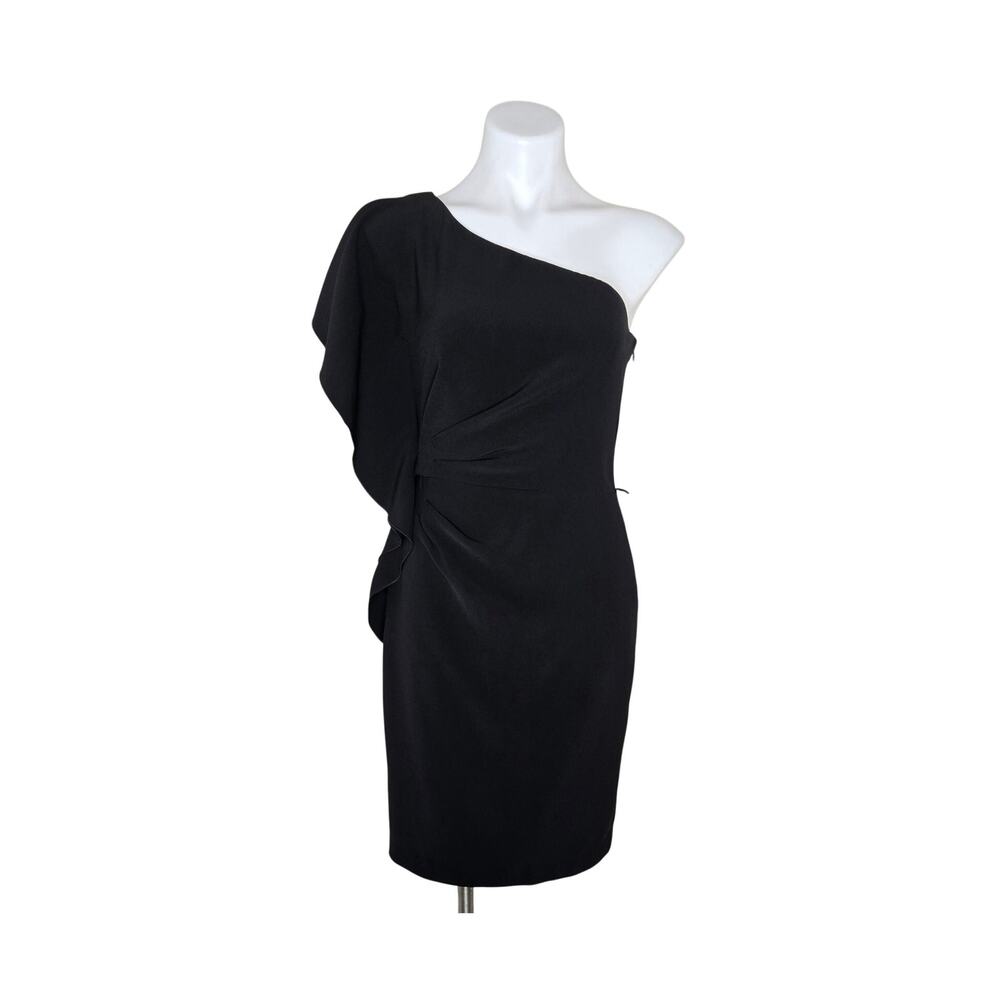 WHBM One Strap Ruffle Mini Dress Black Size 4